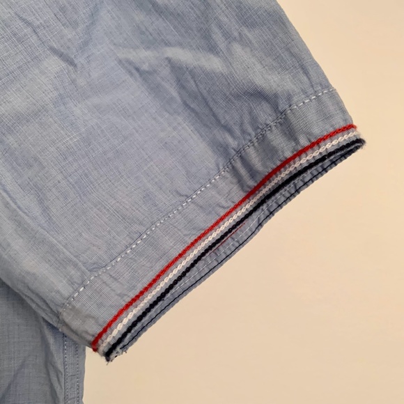 Fred Perry Short Sleeve Cotton Button Casual Oxford Shirt Size S Trim Detailing - Picture 3 of 14